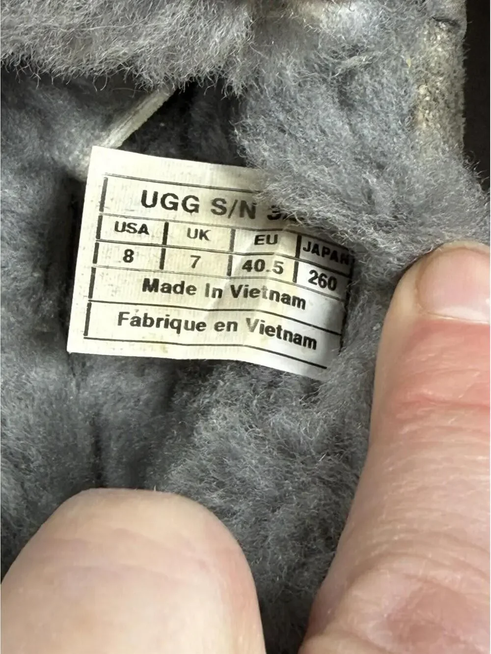 UGG Ascot Moccasins Slippers Men Sz 8/40.5 EU Gray Wool Sheepskin Sherpa Camping